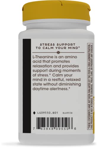 Nature's Way L-Theanine, Amino Acid, 200 mg Potency, 180 Capsules