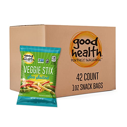 Good Health Crunchy Veggie Stix, Sea Salt (1 oz Bags, 42 Count) ââ‚¬â€œ Gluten Free Snacks, Great for Lunches or Snacking on The Go ââ‚¬â€œ Packed with Vitamins and Nutrients