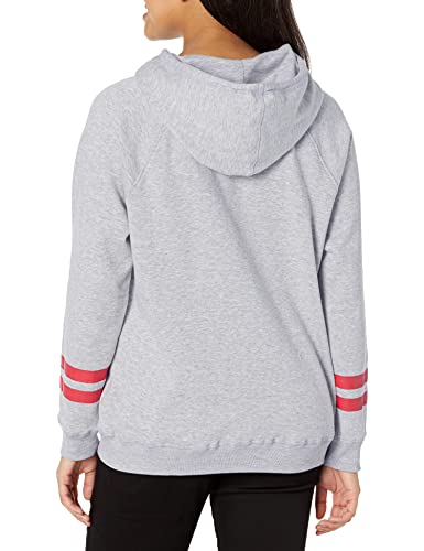 Ultra Game NBA Philadelphia 76ers Womens Soft Fleece Pullover Hoodie Sweatshirt With Varsity Stripe, Heather Gray, X-Large