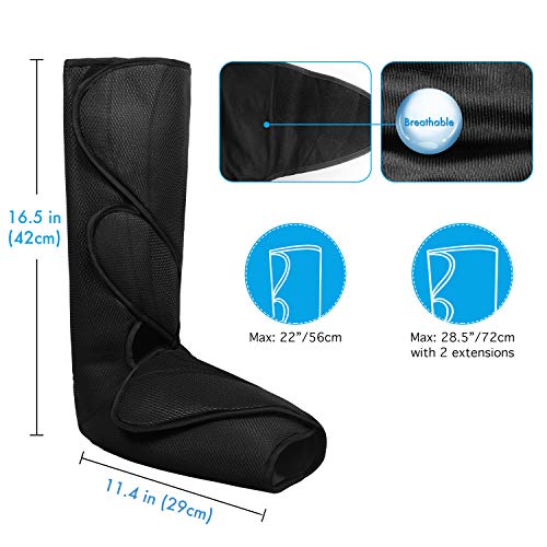 QUINEAR Leg Massager with Heat Air Compression Massage for Foot and Calf Helpful for Circulation and Muscles Relaxation(FSA or HSA Approved)