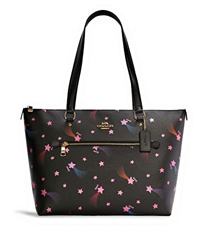 COACH Womens Gallery Tote Shoulder Bag With Disco Star Print Black Multi