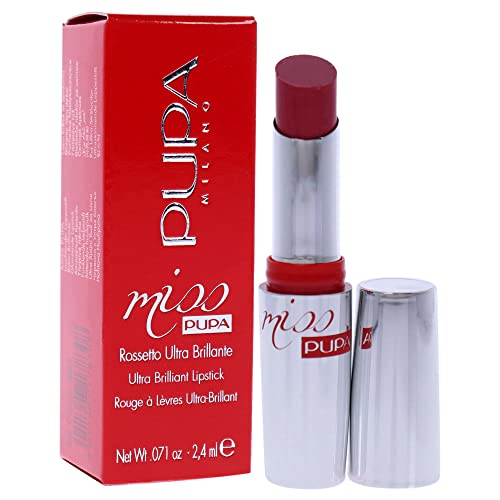 Pupa Milano Miss Milano Lipstick - Creamy, Ultra Pigmented Color For Lips - Nourishing Formula - Crystal-Effect Lipstick - Ultimate Boost Of Volume And Hydration - 202 Ballroom - 0.071 OZ