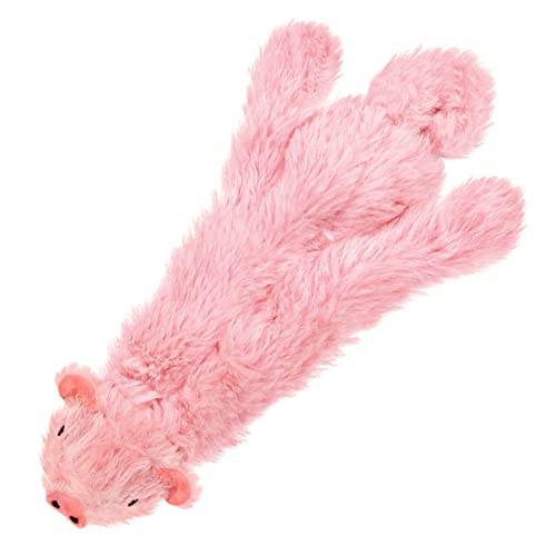 Best Pet Supplies 2-in-1 Stuffless Squeaky Dog Toys with Soft, Durable Fabric for Small, Medium, and Large Pets, No Stuffing for Indoor Play, Supports Active Biting and Play - Pig, Small