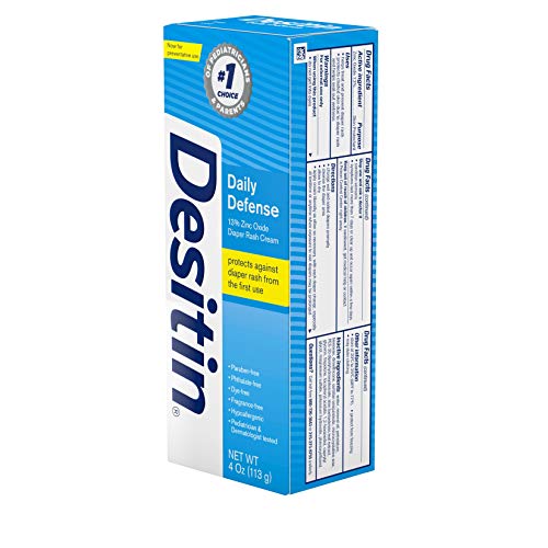Desitin Daily Defense Baby Diaper Rash Cream with 13% Zinc Oxide Barrier Cream to Treat, Relieve and Prevent Diaper Rash, Hypoallergenic, Dye-, Phthalate- and Paraben-Free, 4 oz (Pack of 6)