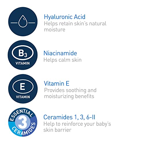 CeraVe Baby Lotion | Gentle Baby Skin Care with Ceramides, Niacinamide and Vitamin E | Fragrance, Paraben, Dye and Phthalates Free | Lightweight Baby Moisturizer | 8 Ounce | Packaging May Vary