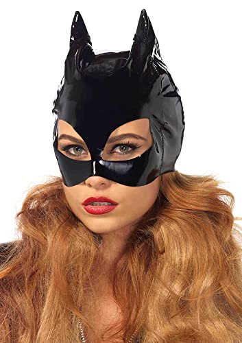 Leg Avenue Women's Black Vinyl Cat Mask, One Size