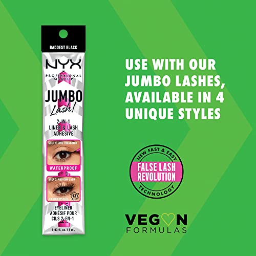 NYX PROFESSIONAL MAKEUP Jumbo Lash! 2-In-1 Eyeliner and Lash Adhesive - Baddest Black