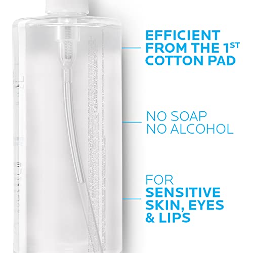 La Roche-Posay Micellar Cleansing Water Facial Cleanser and Makeup Remover for Sensitive Skin, 25.4 Fl oz.