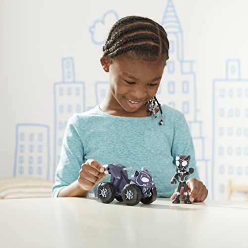 Spidey and His Amazing Friends Hasbro Marvel Black Panther Action Figure and Panther Patroller Vehicle, for Kids Ages 3 and Up