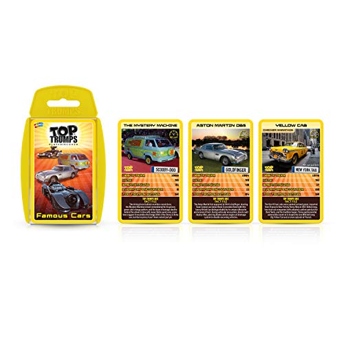 Top Trumps Famous Cars Card Game; Entertaining Educational Game for car Lovers; Features Bumblebee, Ghostbusters' Cadillac and More |Fun Family Game for Ages 6 and up