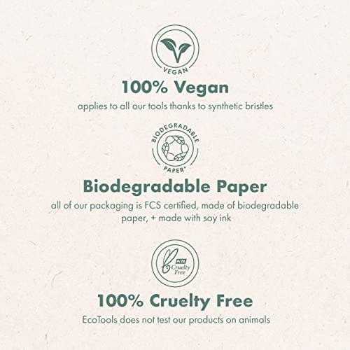 EcoTools Precious Metals Brightening Eye Set, Eye Brush Kit, Precision Makeup Brushes For Eyeshadow, Eco-friendly Makeup Brush Kit, Recycled Aluminum, Chrome, 5 Piece Set