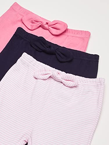 Hudson Baby Unisex Baby Cotton Pants and Leggings Light Pink Stripes, 3-6 Months