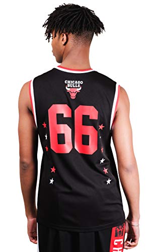 Ultra Game NBA Chicago Bulls Mens Jersey Sleeveless Muscle T-Shirt, Black, XX-Large