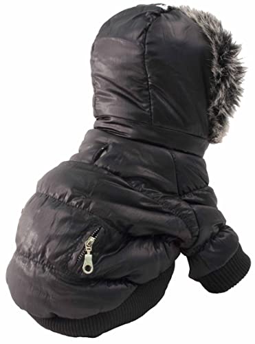 Pet Life Classic Metallic Winter Dog Coat with Zippered Removable Fur Hood - Dog Jacket Features 3M Thinsulate Insulation Warming Technology - Dog Clothes Sizing fits Small, Medium and Large Dogs