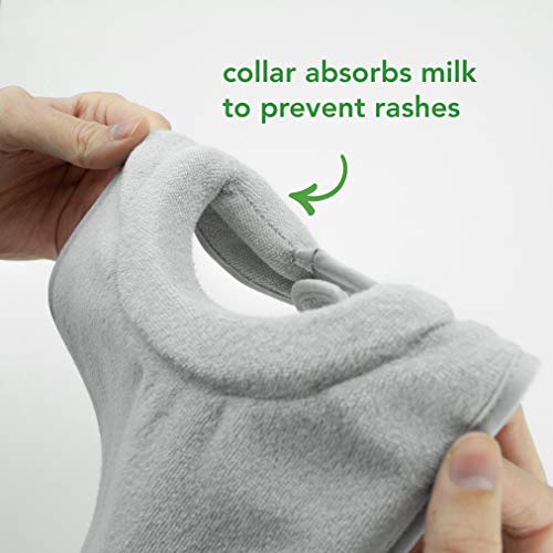 green sprouts Stay-dry Milk Catcher Bibs (3 Pack) | Collar absorbs milk to prevent rashes | Waterproof inner layer, Absorbent terry cotton, Machine washable