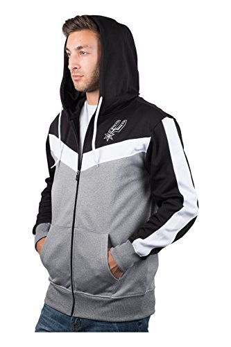 Ultra Game NBA San Antonio Spurs Mens Soft Fleece Full Zip Jacket Hoodie, Team Color, Small
