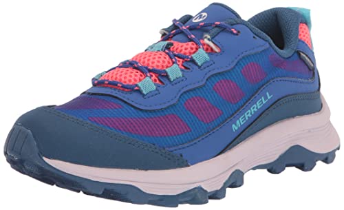 Merrell Moab Speed Low Waterproof Hiking Shoe, Blue/Berry/Turq, 11 US Unisex Big Kid
