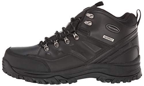 Skechers mens Relaxed Fit Resment Traven Hiking Boot, Black/Black, 8 US