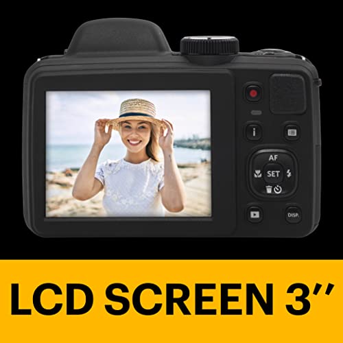 KODAK PIXPRO Astro Zoom AZ405-BK 20MP Digital Camera with 40X Optical Zoom 24mm Wide Angle 1080P Full HD Video and 3' LCD (Black)