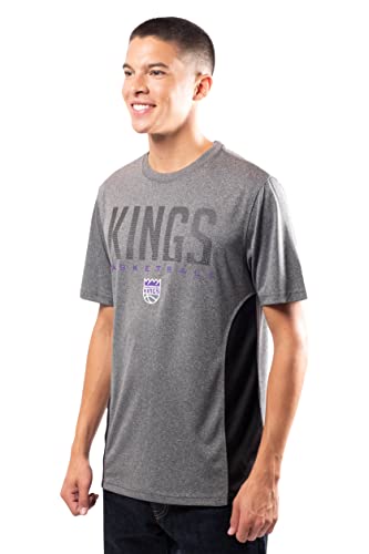 Ultra Game NBA Sacramento Kings Mens Active Tee Shirt, Charcoal Heather, Small