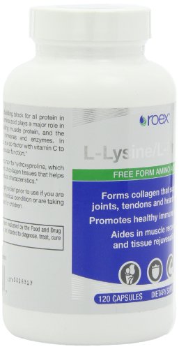 Roex Vitamins | L-Lysine | L-Proline | Muscle Maintenance and Recovery | Healthy Joints | Nutritional-Supplement | 120 Count