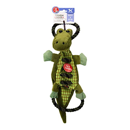 Charming Pet Ropes-A-Go-Go Gator Interactive Plush Squeaky Dog Tug Toy