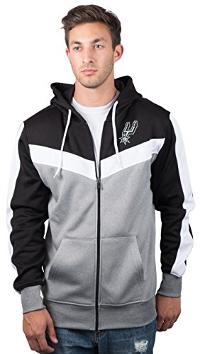 Ultra Game NBA San Antonio Spurs Mens Soft Fleece Full Zip Jacket Hoodie, Team Color, Medium