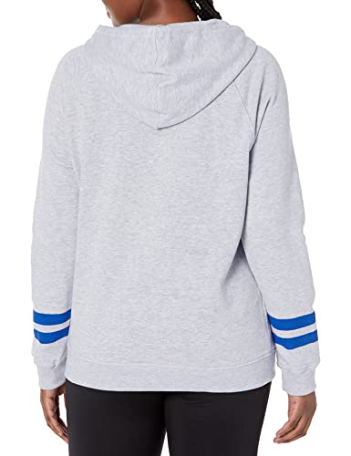 Ultra Game NBA Los Angeles Clippers Womens Soft Fleece Pullover Hoodie Sweatshirt With Varsity Stripe, Heather Gray, X-Large