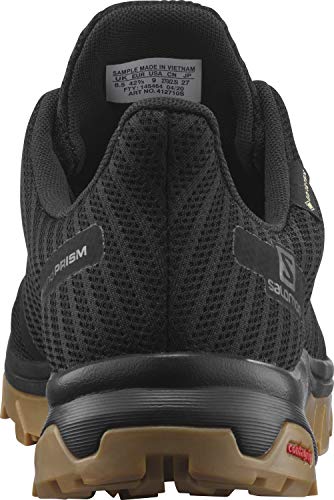 Salomon Outbound Prism Gore-TEX Hiking Boots for Men, Black/Black/Gum1a, 12.5