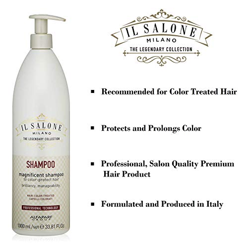Il Salone Milano Professional Magnificent Shampoo for Color Treated Hair - Protects and Prolongs Color - Premium Quality - 33.81 Fl. Oz. / 1000ml