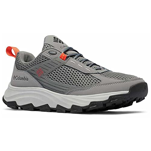 Columbia Men's Hatana Breathe Hiking Shoe, Titanium Grey Steel/Red Quartz, 14