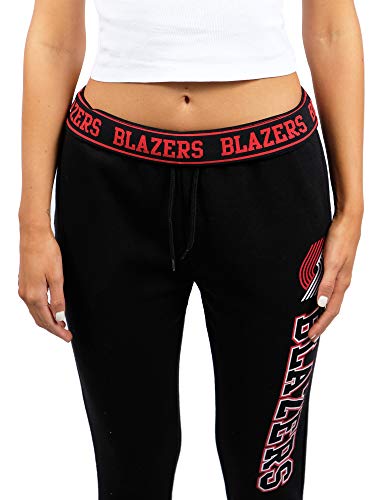 Ultra Game NBA Portland Trail Blazers Womens Jogger Pants Active Basic Fleece Sweatpants , Black, X-Large