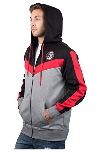 Ultra Game NBA Toronto Raptors Mens Soft Fleece Full Zip Jacket Hoodie, Team Color, Large
