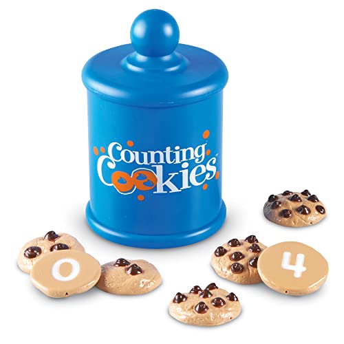 Learning Resources Smart Counting Cookies - 13 Pieces, Ages 18+ Months Toddler Counting and Sorting Skills, Toddler Math Learning Toys, Play Food for Toddlers, Chocolate Chip Cookies