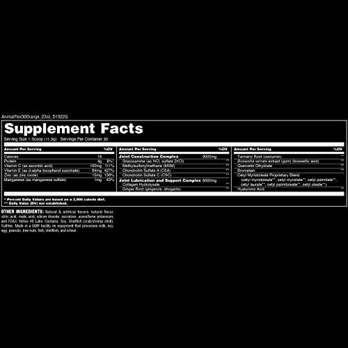 Animal Flex Powder – All-in-one Complete Joint Support Supplement– Contains Collagen, Turmeric Root, Curcumin, Glucosamine and Chondroitin – Helps Repair And Restore Joints – Orange Flavor, 30 Scoops