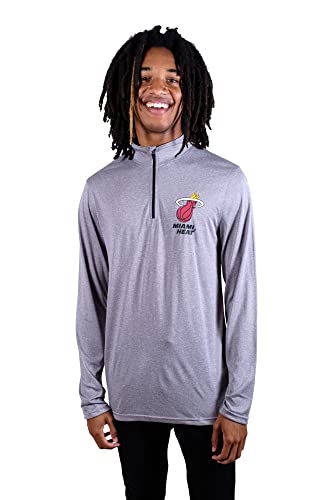 Ultra Game NBA Men's Quarter Zip Long Sleeve Pullover T-Shirt
