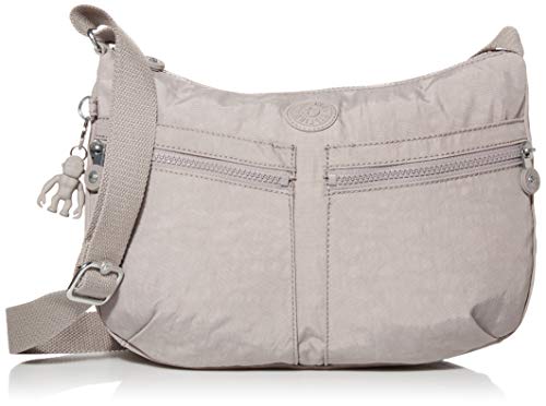 Kipling womens Izellah Crossbody Bag, Grey Gris, 12.25 L X 9.25 H X 5 D US