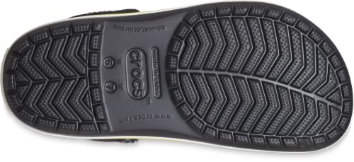 Crocs Unisex Men's and Women's Crocband Graphic Clog, Black/Multi, 6 US