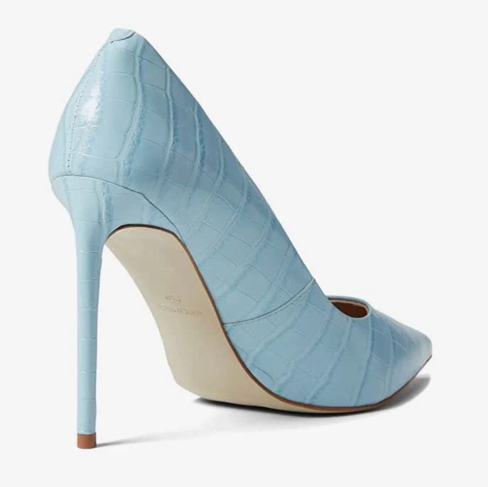 (Light Blue Croco, 6) Steve Madden Vala Blue Pointed Toe Stiletto Shoes Heels for Womens Dress Pumps