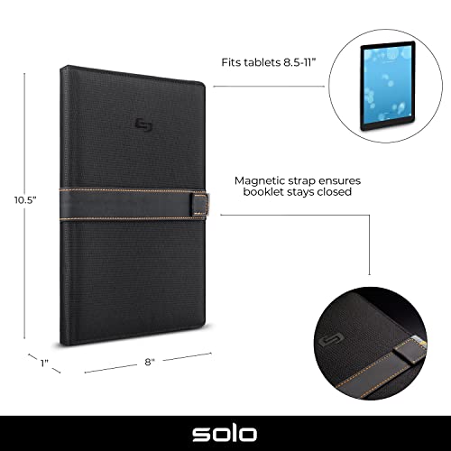 Solo New York Metro Universal Fit Tablet/eReader Booklet, 8.5' to 11', Black/Orange