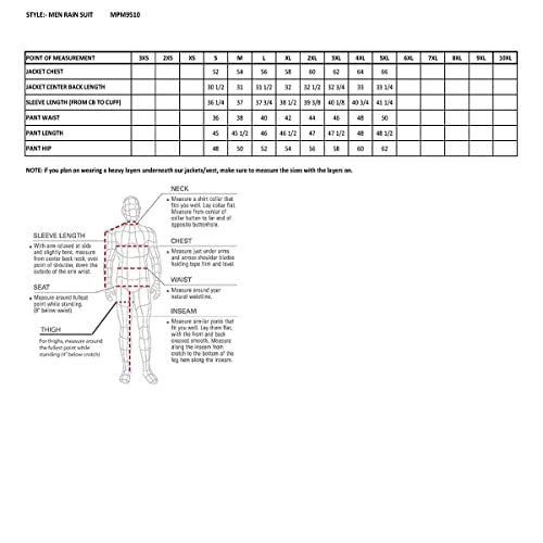 Milwaukee Leather MPM9510 Men's Black Water-Resistant Rain Suit with Hi Vis Reflective Tape - Large