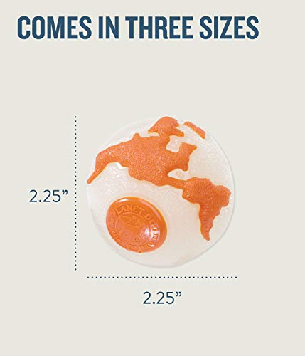 Planet Dog Orbee-Tuff Planet Ball Orange Glow-in-The-Dark Treat-Dispensing Dog Toy, Small