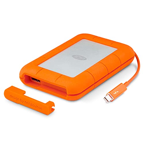 LaCie Rugged USB-C 4TB External Hard Drive Portable HDD – USB 3.0, Drop Shock Dust Rain Resistant Shuttle Drive, for Mac and PC Computer Desktop Workstation Laptop, 1 Month Adobe CC (STFR4000800)