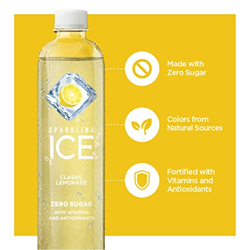 Sparkling Ice Lemonade Variety Pack, Flavored Sparkling Water, Zero Sugar, with Vitamins and Antioxidants, 17 fl oz, 12 count (Berry Lemonade, Classic Lemonade, Strawberry Lemonade)