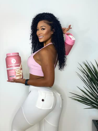 Flat Tummy Meal Replacement Shake – Vanilla, 20 Servings - Plant Based Protein Powder for Women - Vegan, Gluten Free, Dairy Free – Vitamins and Minerals – Keto-Friendly Shakes for Weight Management