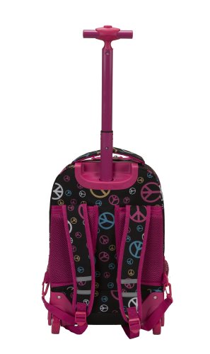 Rockland Single Handle Rolling Backpack, Peace, 19-Inch