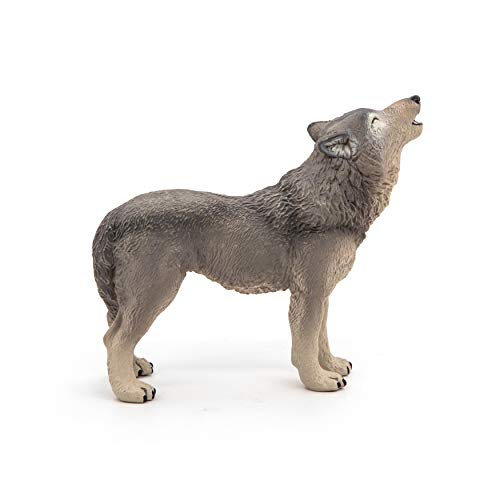 Papo -Hand-Painted - Figurine -Wild Animal Kingdom - Howling Wolf -50171 -Collectible - for Children - Suitable for Boys and Girls- from 3 Years Old