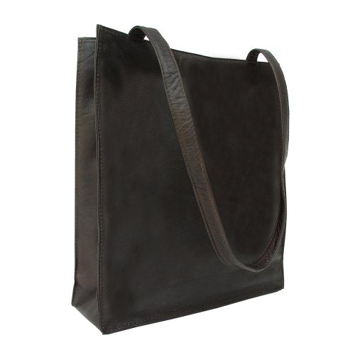 Piel Leather Open Market Bag, Chocolate, One Size