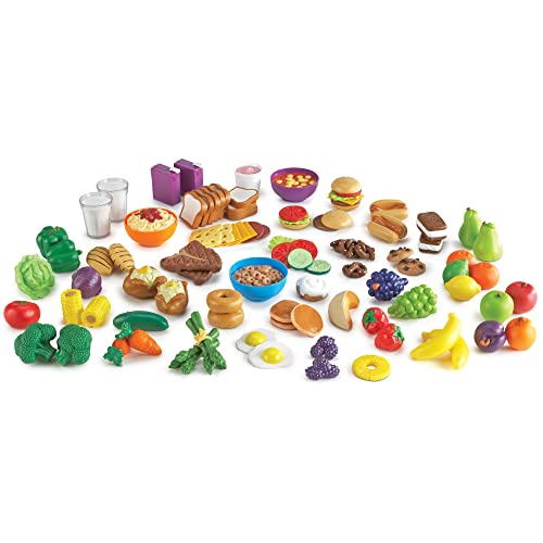 Learning Resources New Sprouts Classroom Play Food Set, 100 Pieces - LER9723,Multi,12 L x 7 W x 12 H in