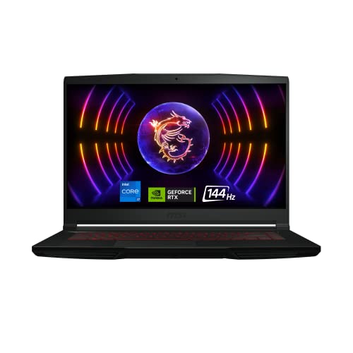 MSI Thin GF63 15.6' 144Hz Gaming Laptop: 12th Gen Intel Core i7, NVIDIA GeForce RTX 4050, 16GB DDR4, 512GB NVMe SSD, Type-C, Cooler Boost 5, Win11 Home: Black 12VE-066US